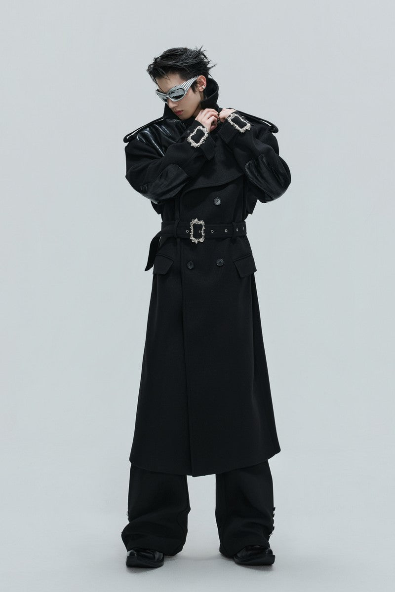 Crocodile Wool Belted Trench