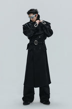 Crocodile Wool Belted Trench