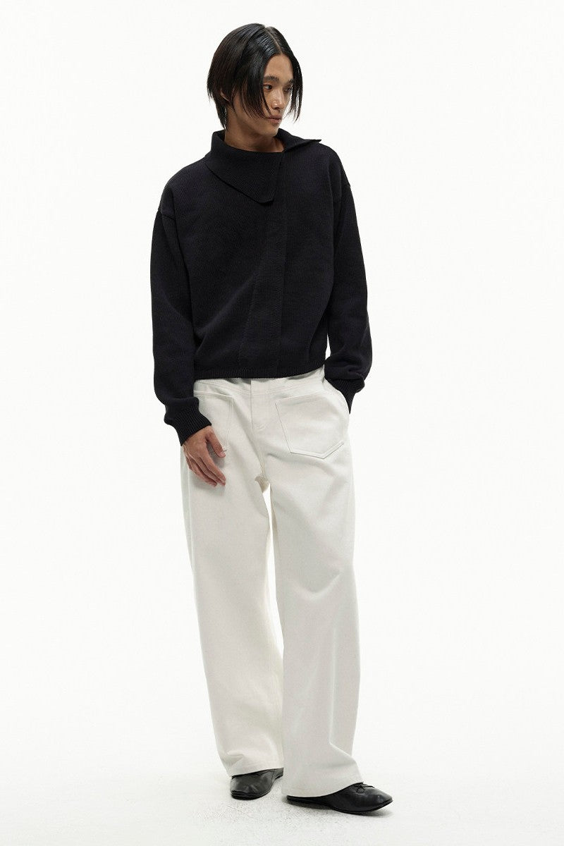 Asymmetrical Wool Blend Sweater