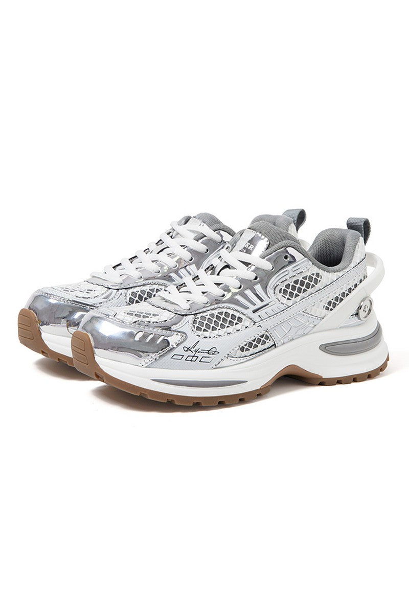 Retro Silver Dad Sneakers