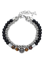 Obsidian Tiger Eye Skull Bracelet