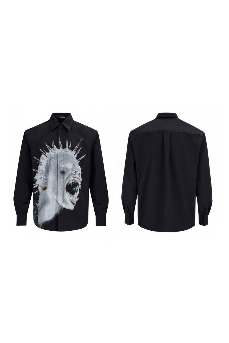 Portrait Print Padded Shirt