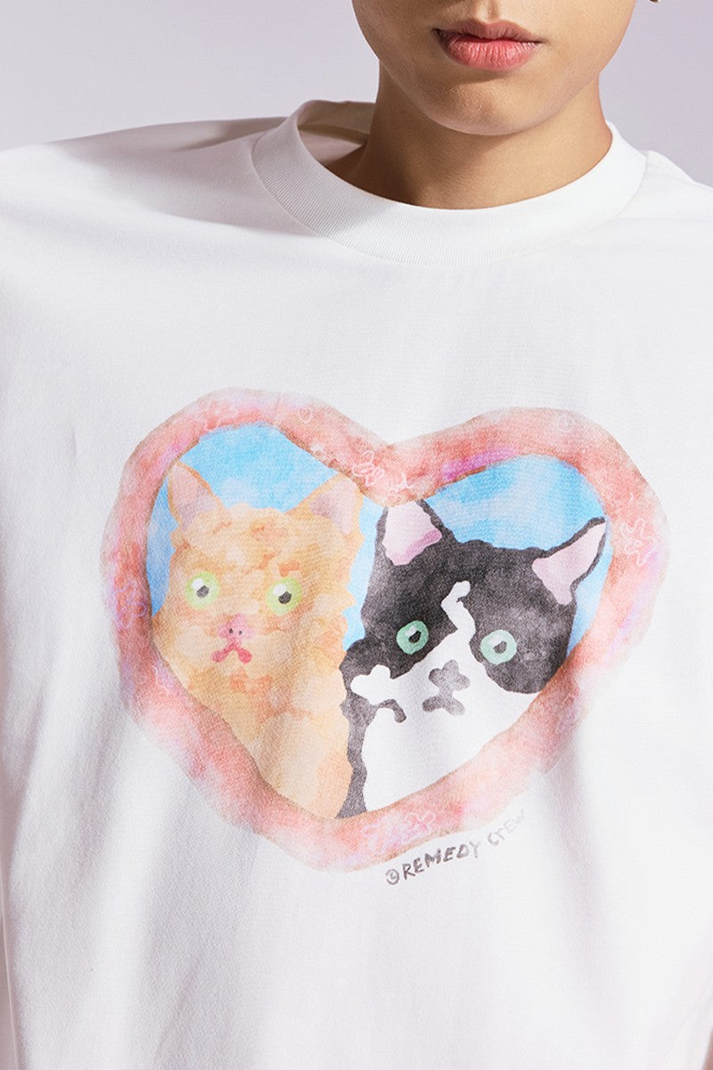Heart Cat Graphic Tee