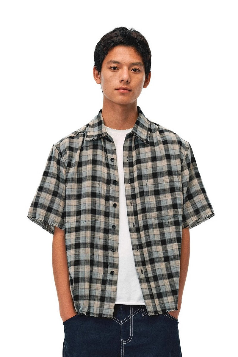 Reversible Linen Plaid Shirt