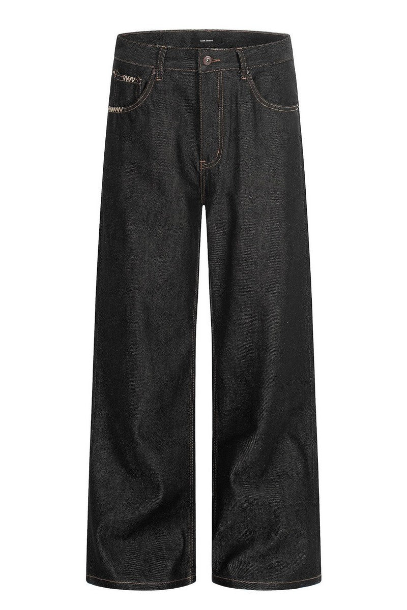 Raw Denim Straight Jeans