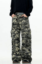 Distressed Camo Cargo Pants