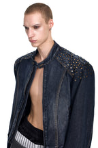 Studded Washed Denim Jacket