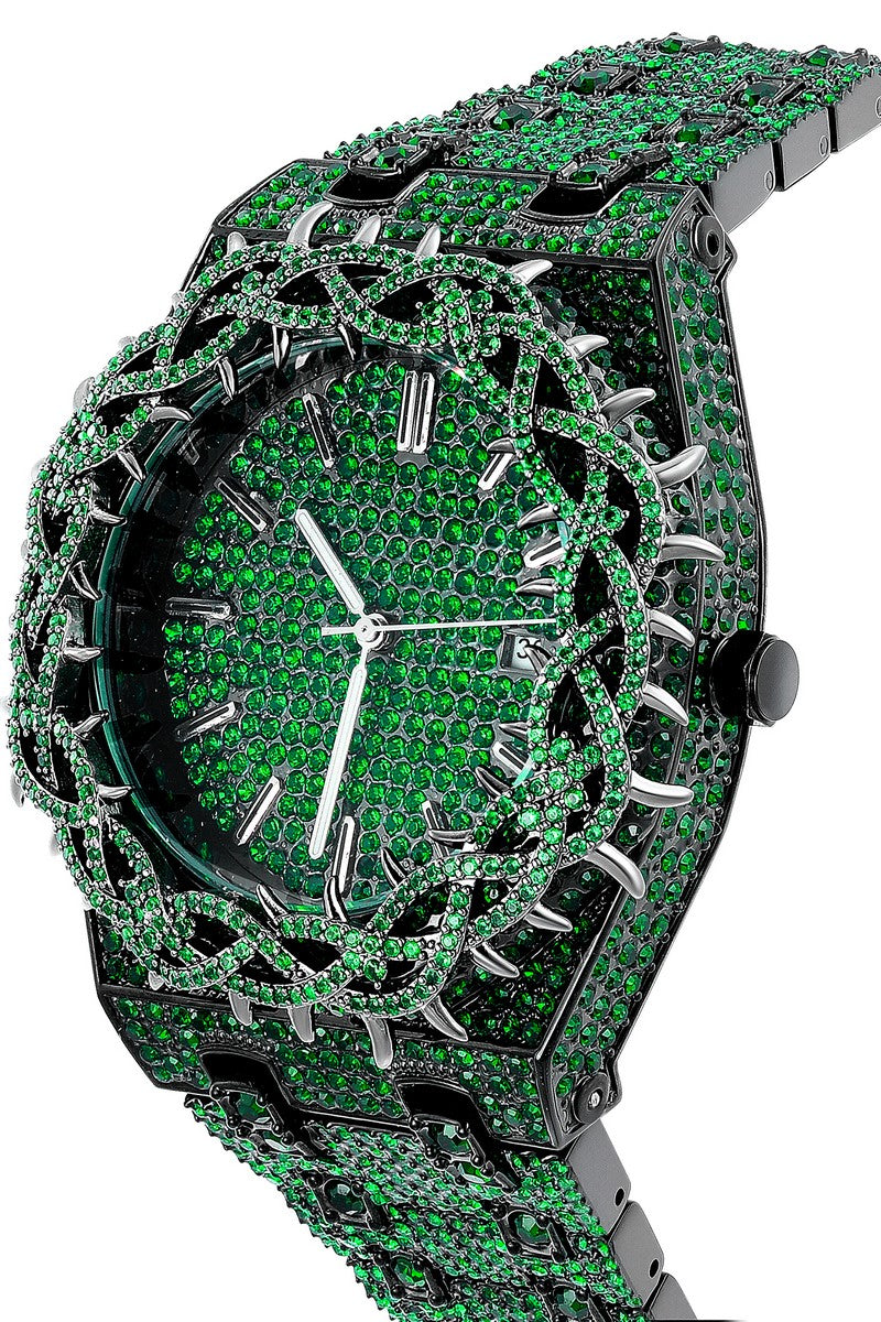 Iced Rainbow Nautilus Watch