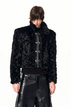 Faux Fur Metal Buckle Jacket