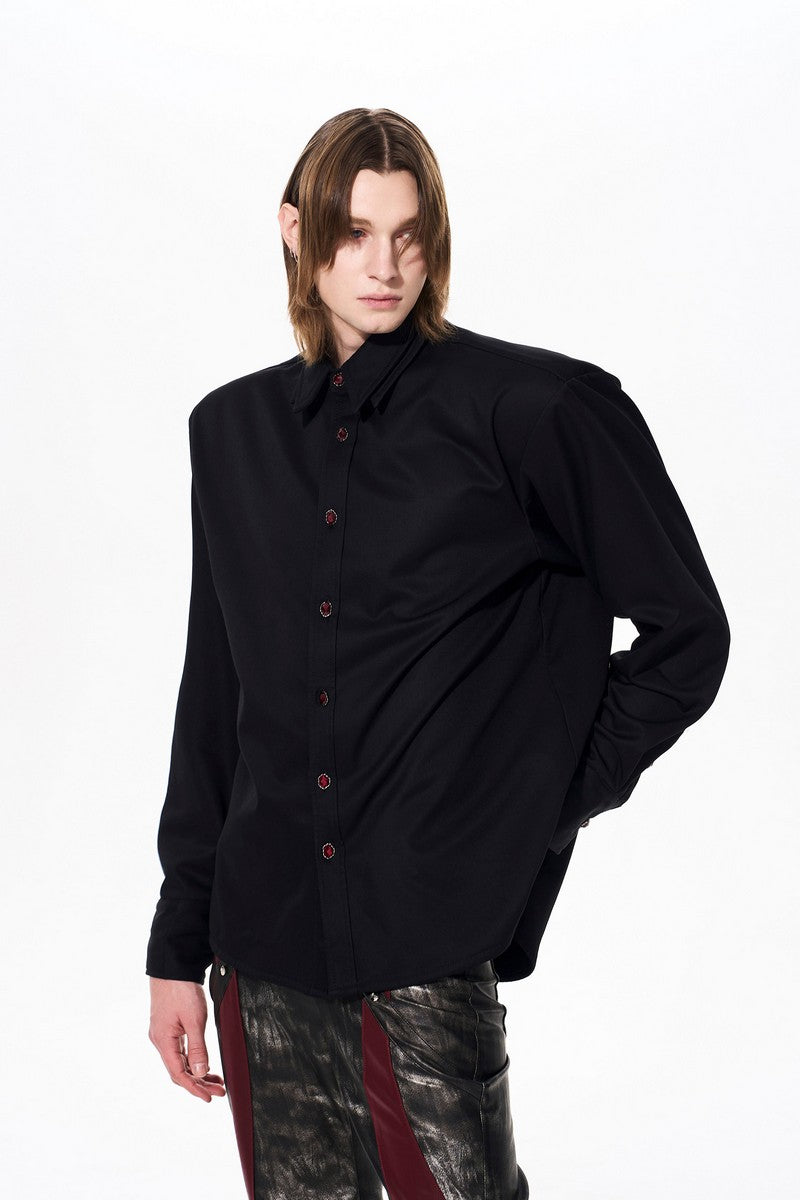 Double Collar Padded Dress Shirt