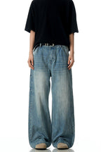 Bamboo Texture Straight Jeans
