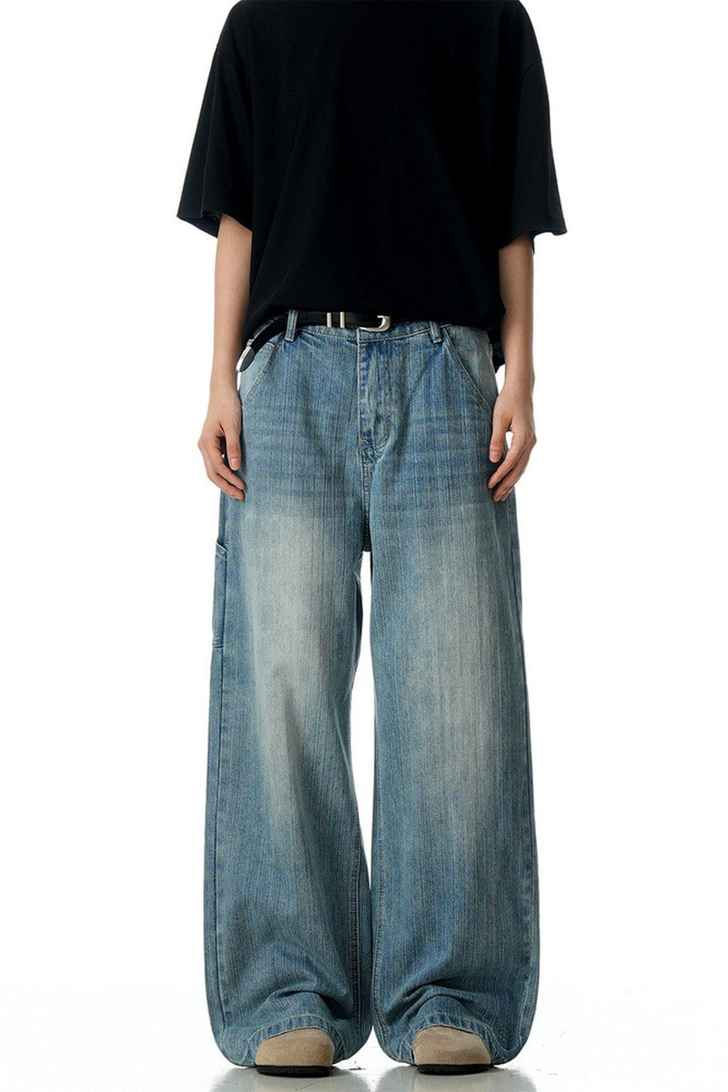 Bamboo Texture Straight Jeans
