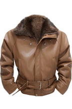 Faux Fur Puffer Biker Jacket