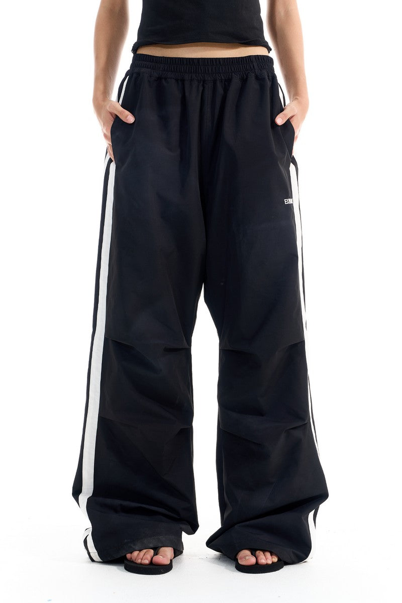 Vintage Pleated Stripe Track Pants