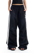 Vintage Pleated Stripe Track Pants