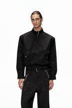 Striped Stand Collar Jacket