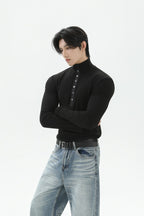 Thermal Fitted Henley Long Sleeve Tee