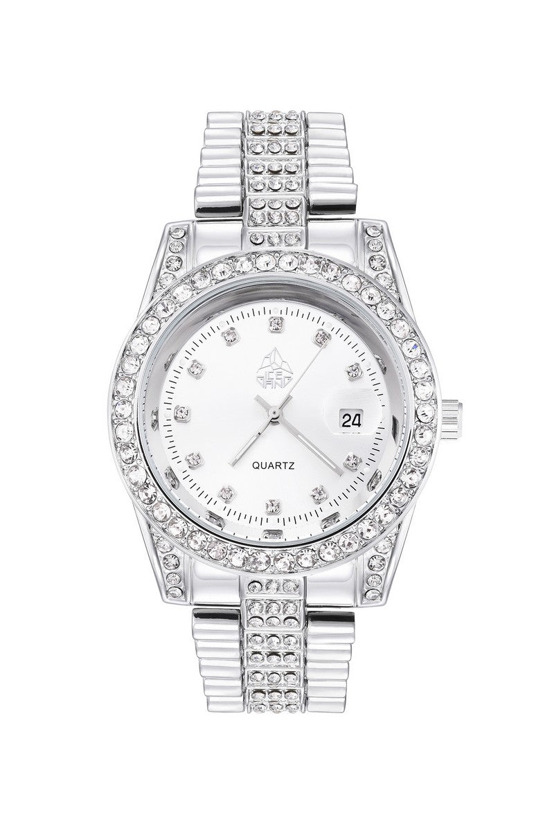 Diamond Pave Date Watch