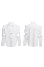 Strap Cutout Layered Button-Up Shirt