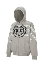 Embroidered Zip Up Heavyweight Hoodie