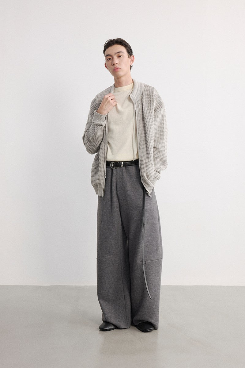 Layered Zip Brushed Knife Pants