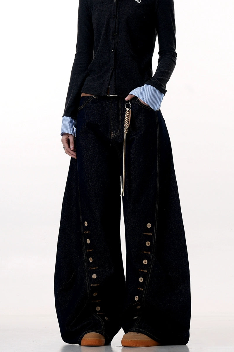 Raw Button Blade Jeans