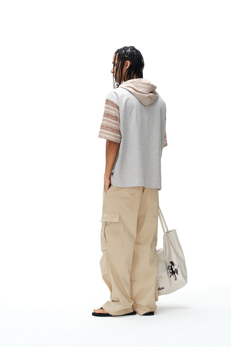 Hooded Striped Sports Tee