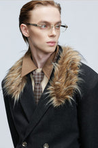 Fur Collar Wool Blazer Jacket