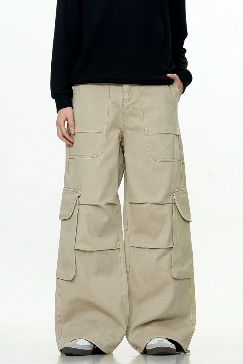 Wrinkled Paratrooper Cargo Pants