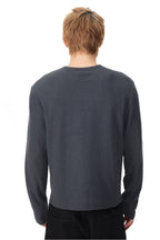 Twist Neck Waffle Henley Tee