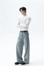 Ribbed Slim Fit Knit Tee