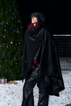 Velvet Horse Embroidery Hooded Cape