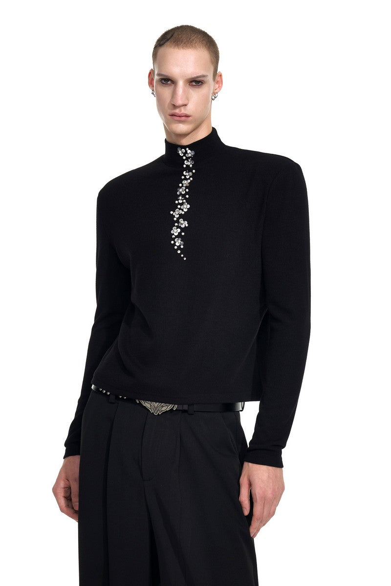 Mock Neck Fitted Tee