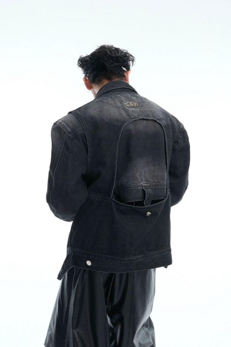Washed Layered Denim Jacket