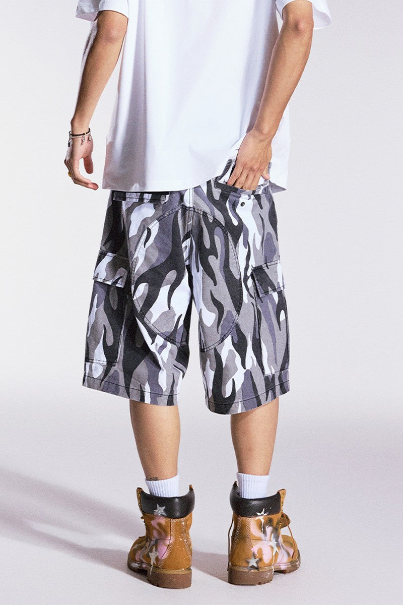 Flame Camo Cargo Shorts