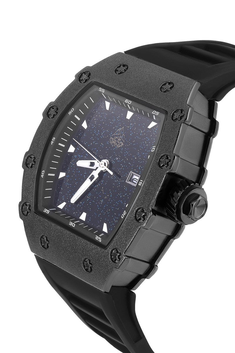 Frosted Gold Barrel Watch