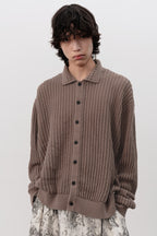 Textured Knit Cotton Cardigan