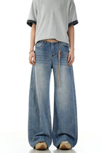Bamboo Texture Wide Jeans