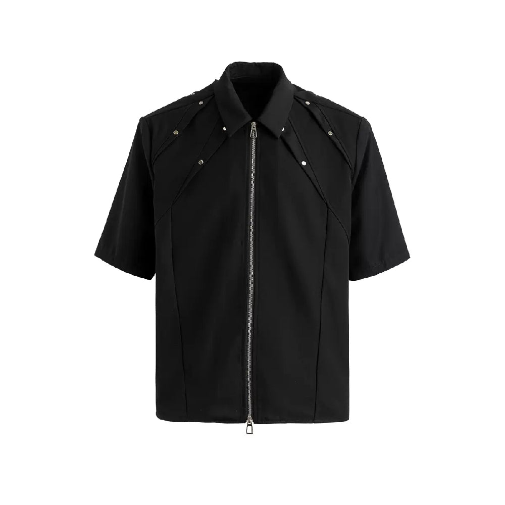 Handcrafted Rivet Pleated Shirt