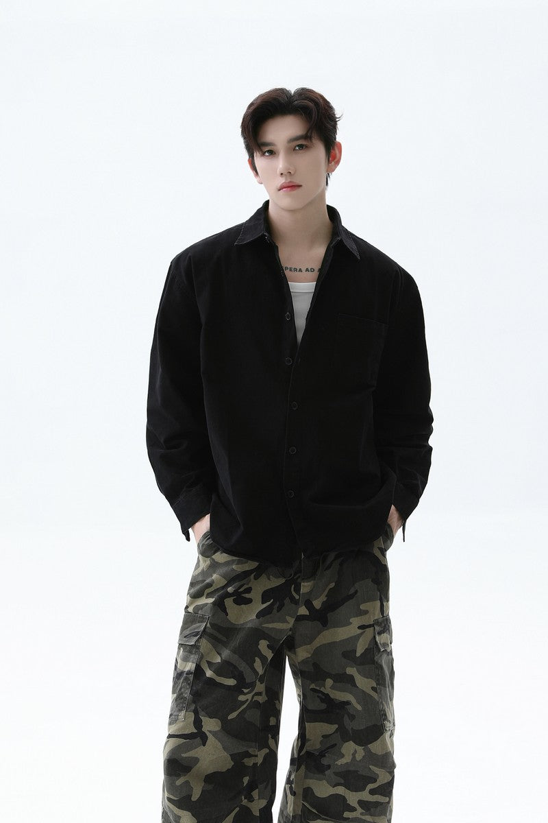 Washed Cotton Minimal Shirt