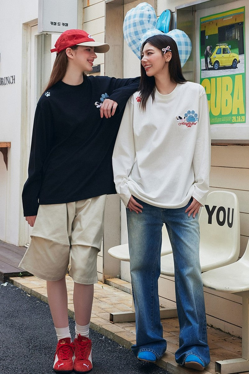 Plush Dog Embroidery Tee