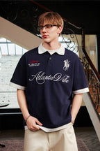 Layered Embroidered Crest Polo