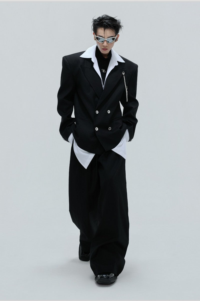 Striped Cinched Waist Trousers