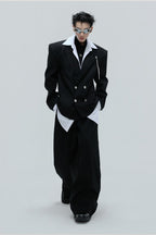 Striped Cinched Waist Trousers