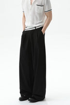 Asymmetrical Waist Pleated Trousers