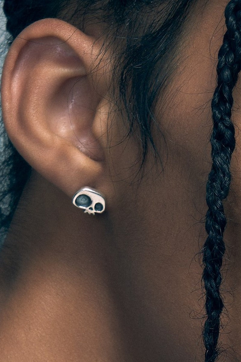 Silver Skull Stud Earrings