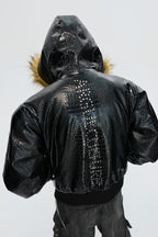 Reversible Croc Leopard Puffer Jacket