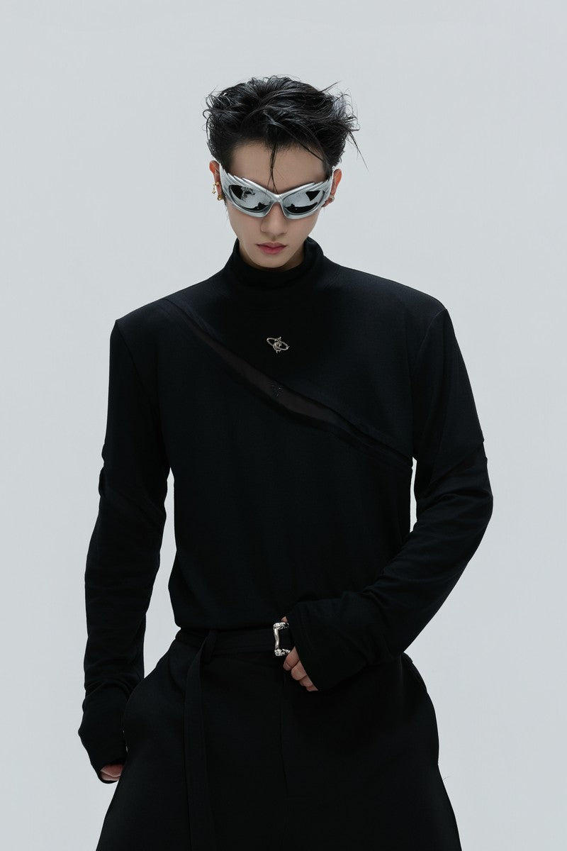 Deconstructed Turtleneck Base Tee