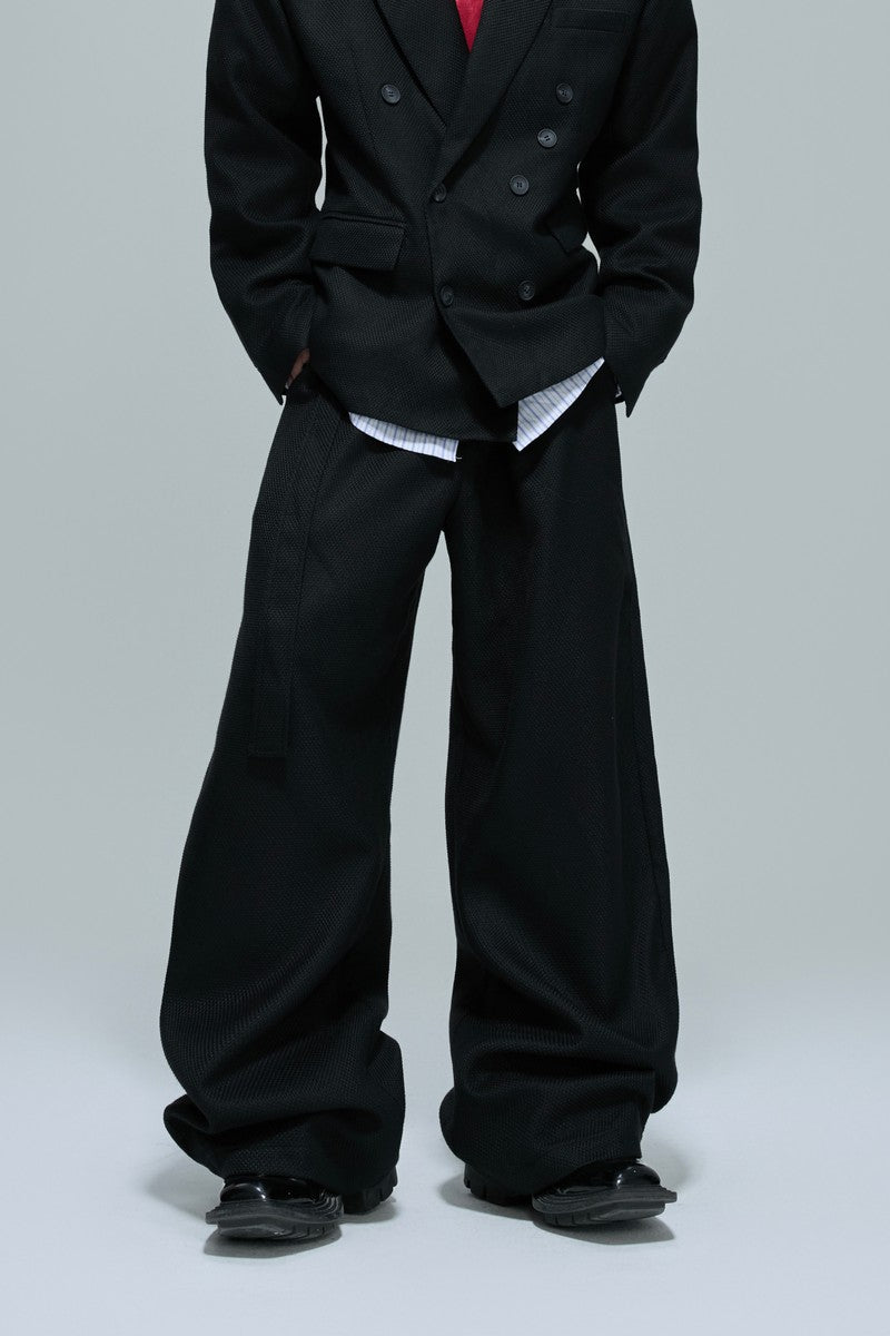 Waffle Textured Pearl Trousers