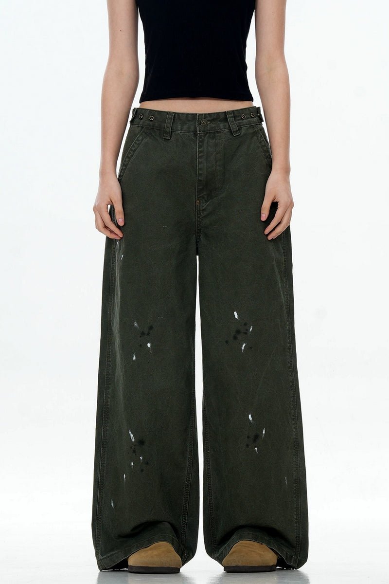 Paint Splatter Adjustable Cargo Pants